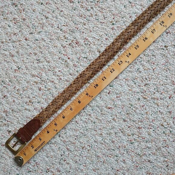 Classic Braided Leather Belt with Gold Buckle - Picture 10 of 10